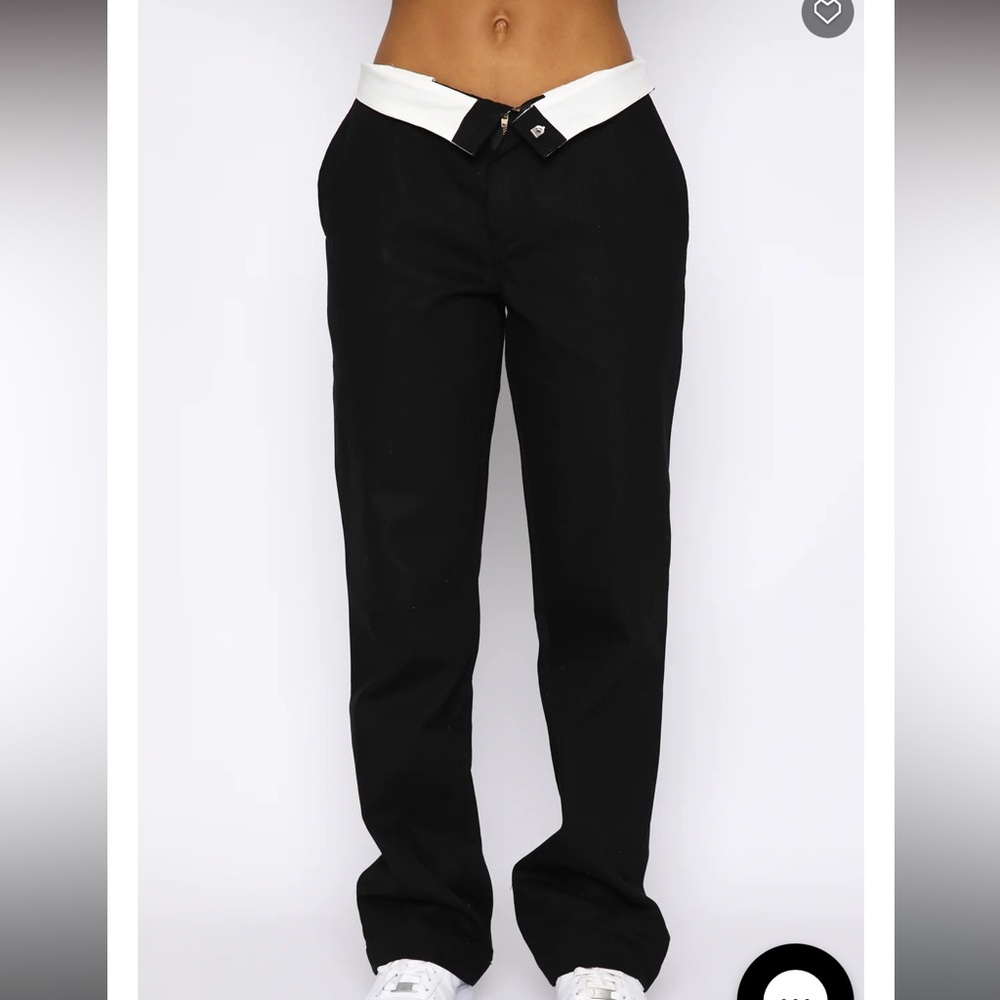 White fox caution pants black